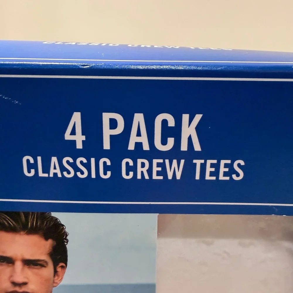 IZOD Mens NEW 4 Pack Classic White‎ Crewneck Tees Breathable Tag Free Soft Large